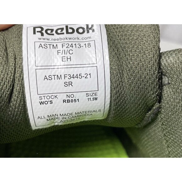 Reebok Work Shoes Womens 11.5W Composite Toe Athletic Sublite Cushion Dark Green - Picture 7 of 13